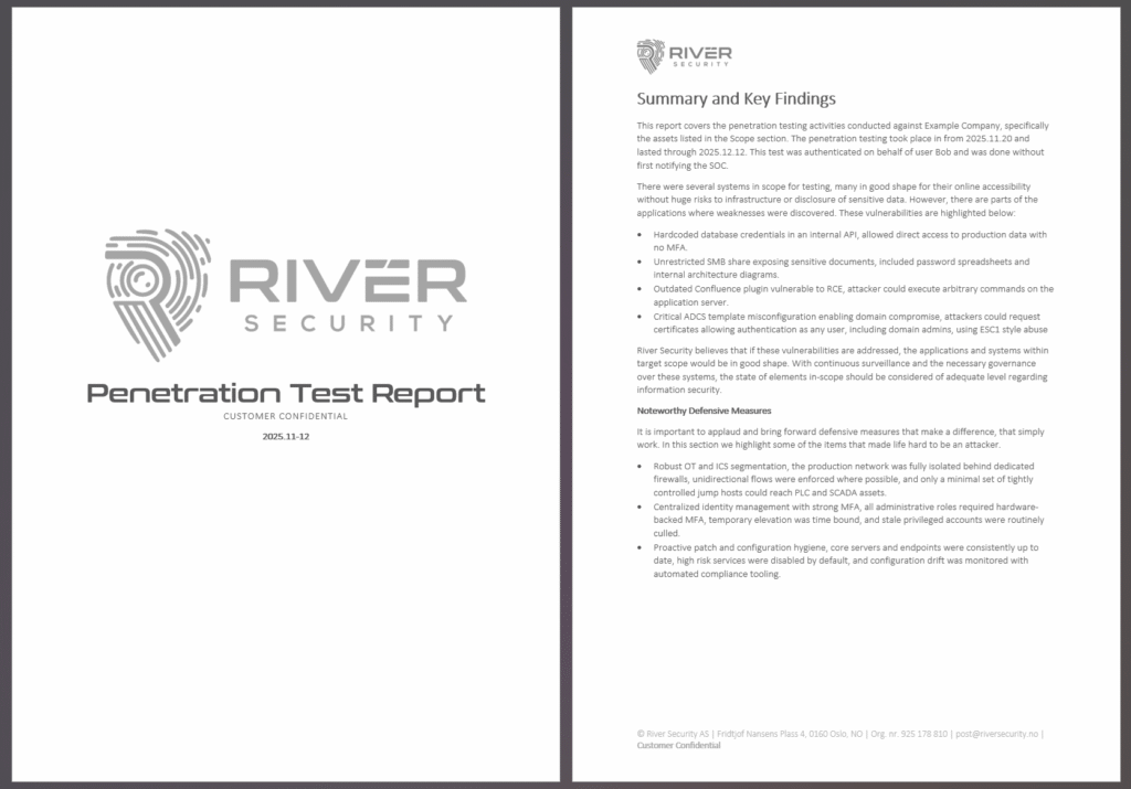 Penetration test report