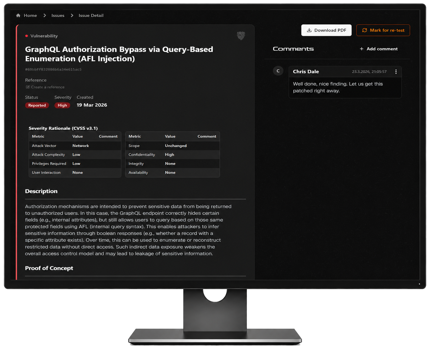 Vulnerability overview in Active Focus